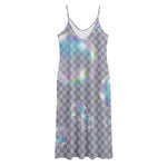 Colorful Soap Bubble Print Jersey Midi Cami Dress