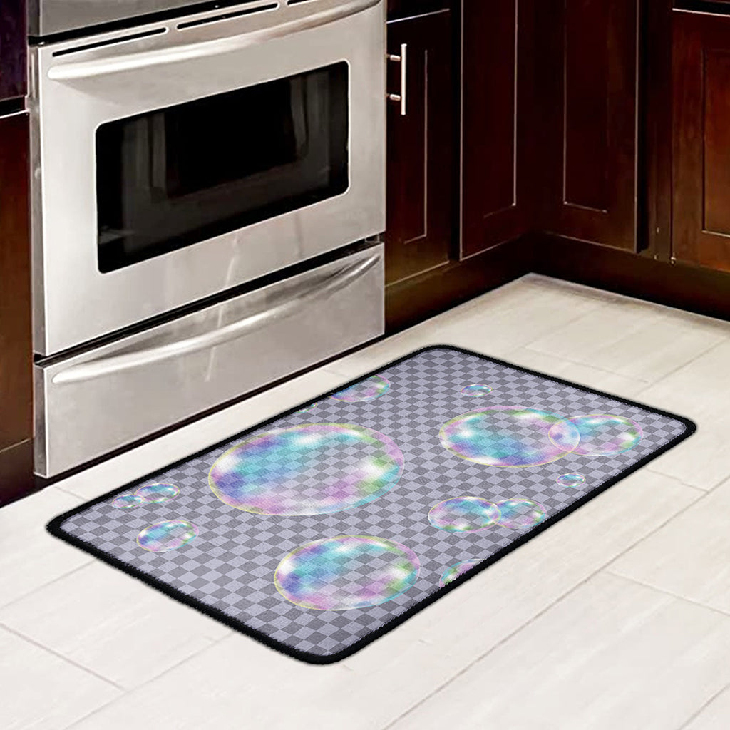 Colorful Soap Bubble Print Kitchen Mat