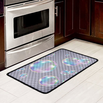 Colorful Soap Bubble Print Kitchen Mat