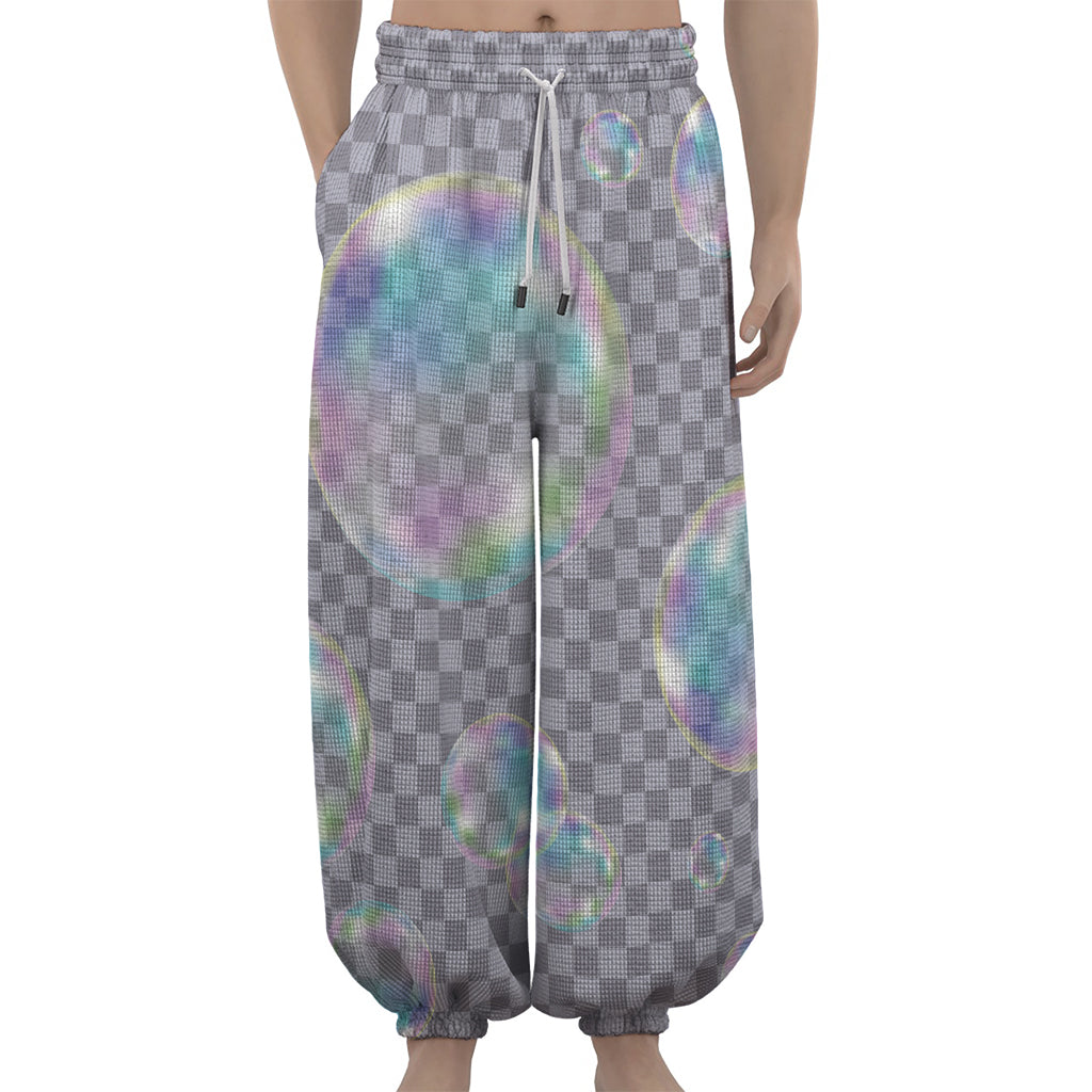 Colorful Soap Bubble Print Lantern Pants