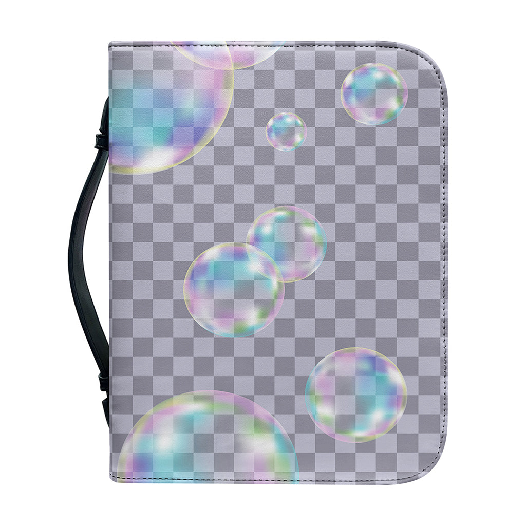 Colorful Soap Bubble Print Leather Bible Cover