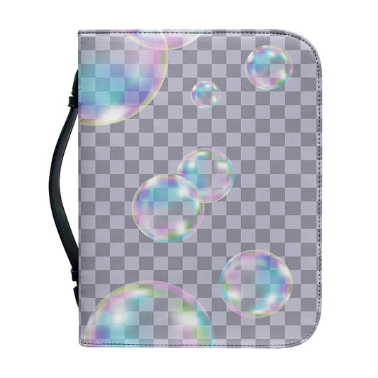 Colorful Soap Bubble Print Leather Bible Cover