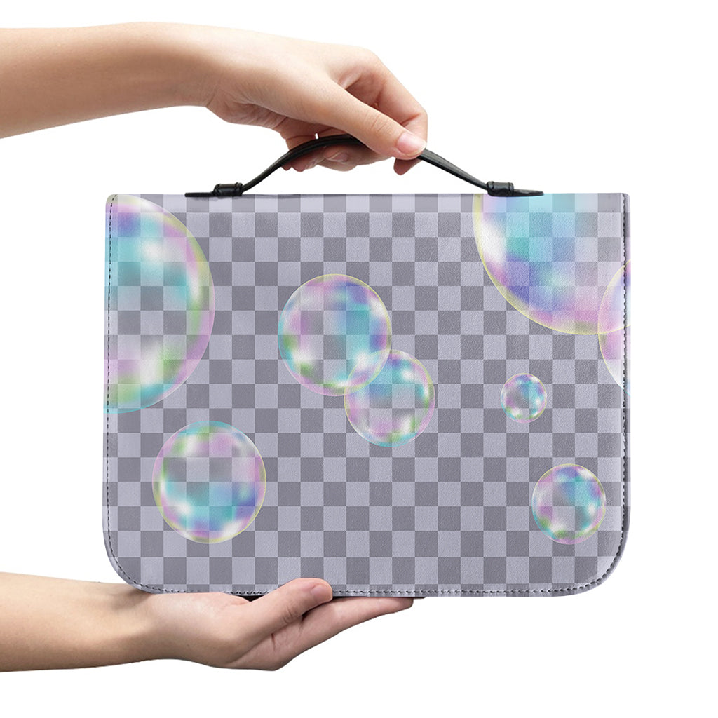Colorful Soap Bubble Print Leather Bible Cover