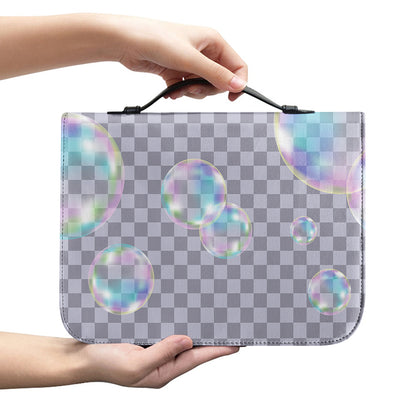 Colorful Soap Bubble Print Leather Bible Cover