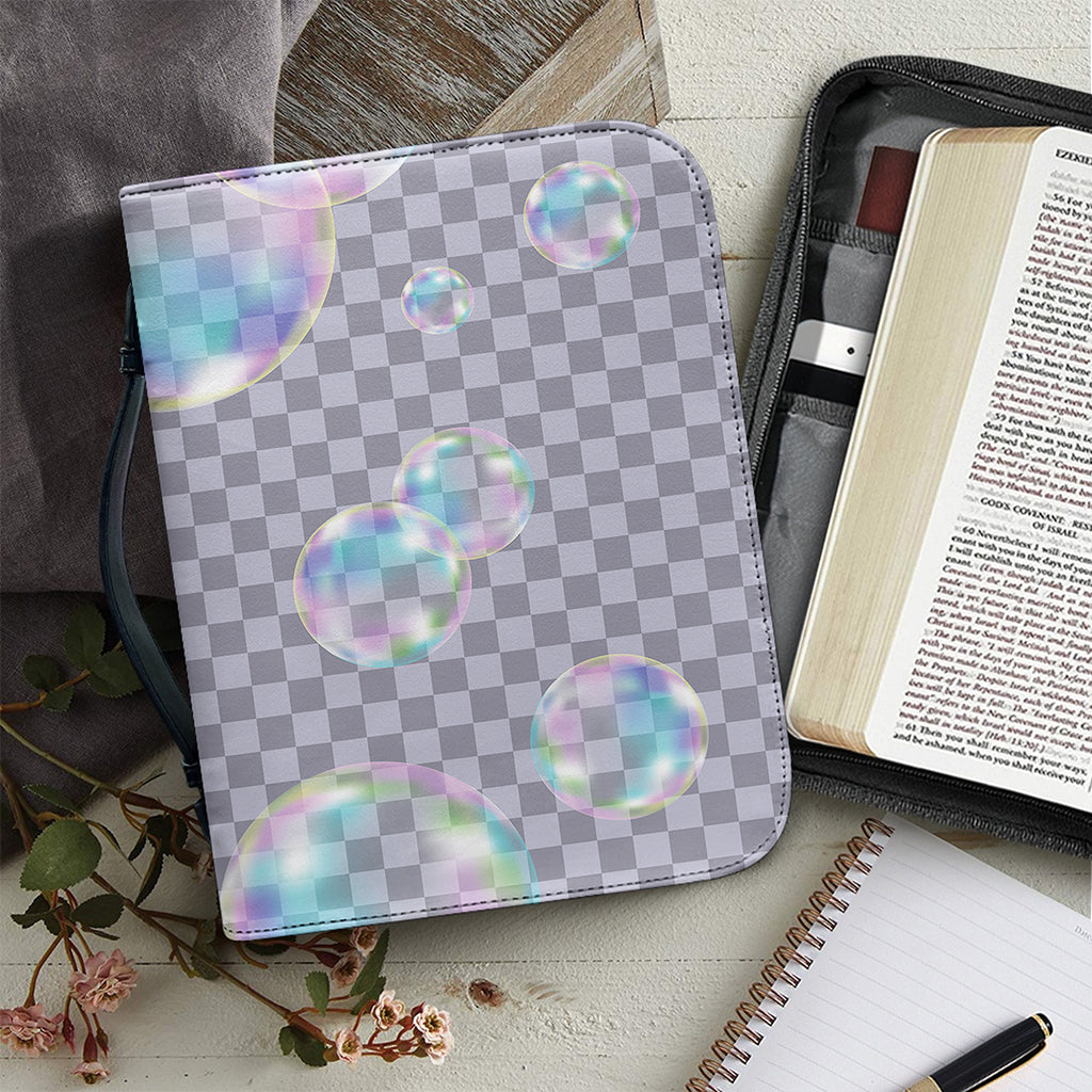 Colorful Soap Bubble Print Leather Bible Cover
