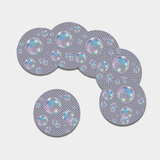 Colorful Soap Bubble Print Leather Coaster Set