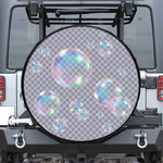 Colorful Soap Bubble Print Leather Spare Tire Cover