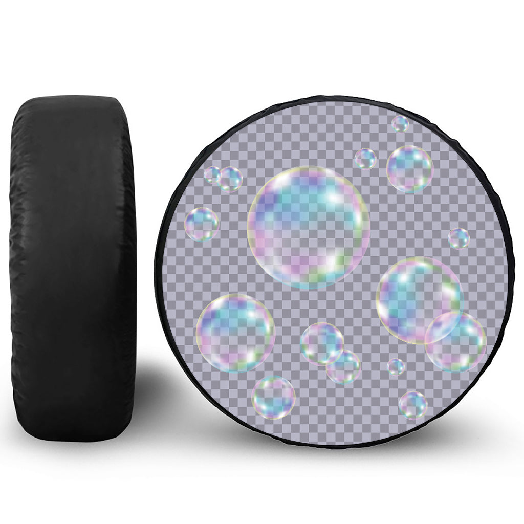 Colorful Soap Bubble Print Leather Spare Tire Cover