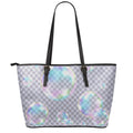 Colorful Soap Bubble Print Leather Tote Bag With Zipper