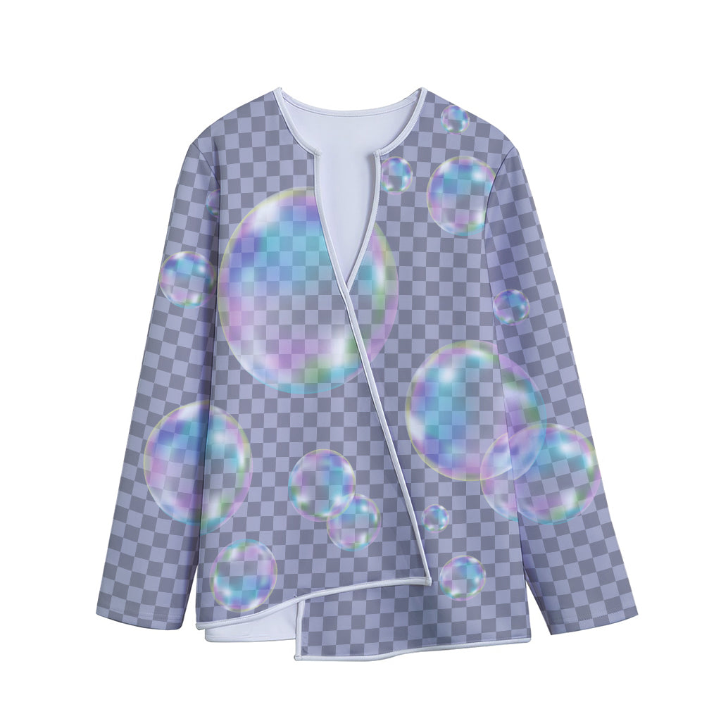 Colorful Soap Bubble Print Long Sleeve Short Coat