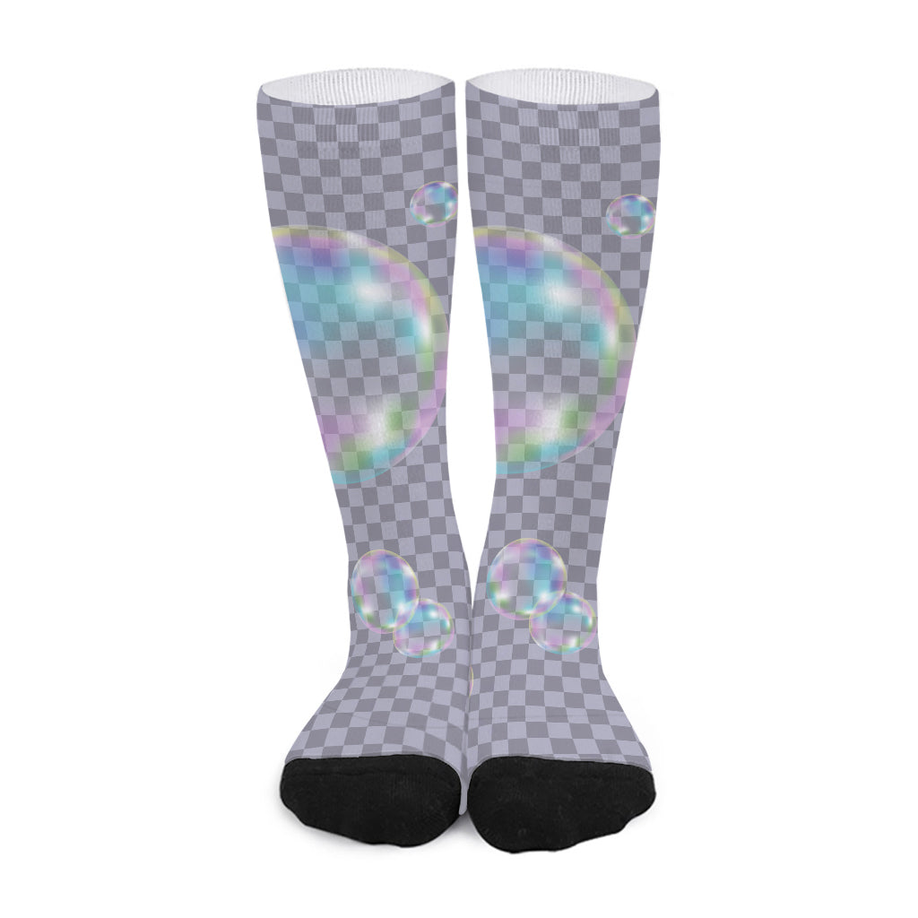 Colorful Soap Bubble Print Long Socks
