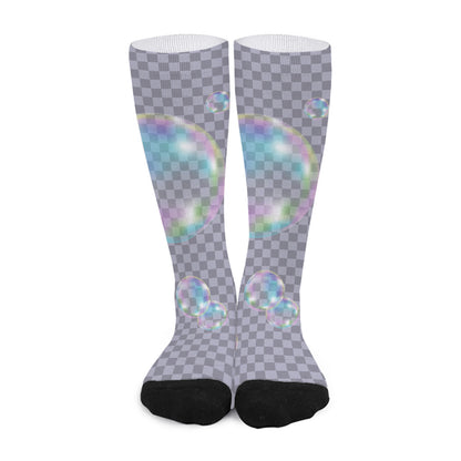 Colorful Soap Bubble Print Long Socks