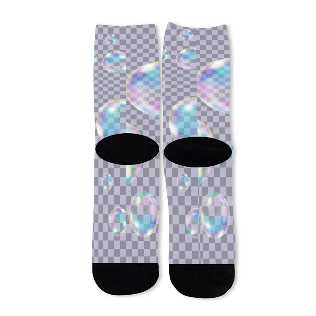 Colorful Soap Bubble Print Long Socks