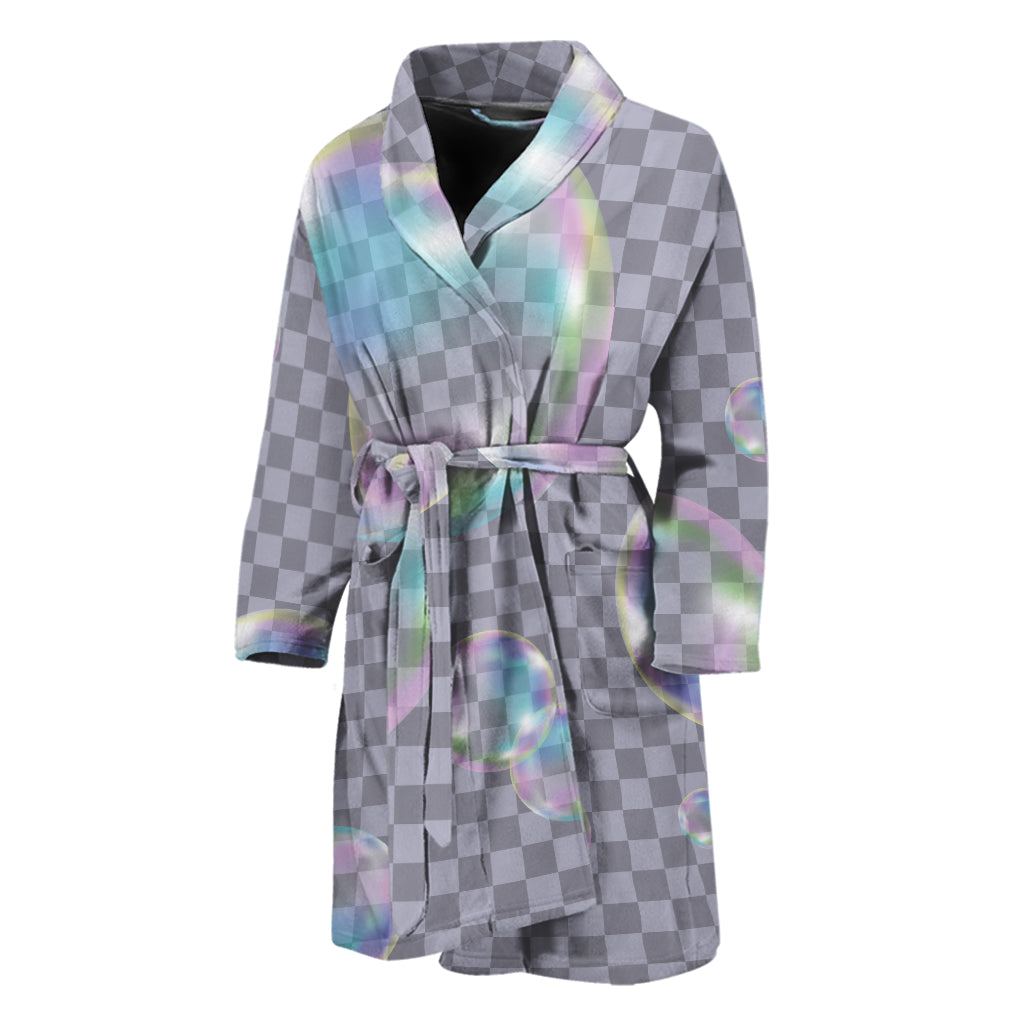 Colorful Soap Bubble Print Men's Bathrobe