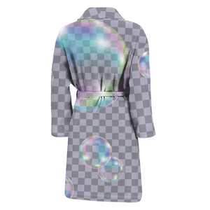 Colorful Soap Bubble Print Men's Bathrobe