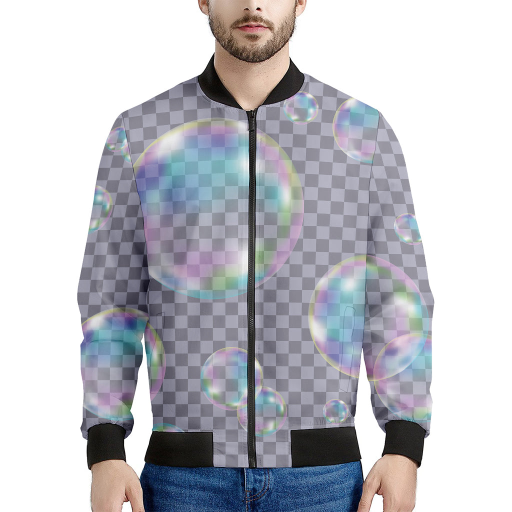 Colorful Soap Bubble Print Men's Bomber Jacket