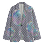 Colorful Soap Bubble Print Men's Cotton Blazer