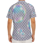 Colorful Soap Bubble Print Men's Deep V-Neck Shirt