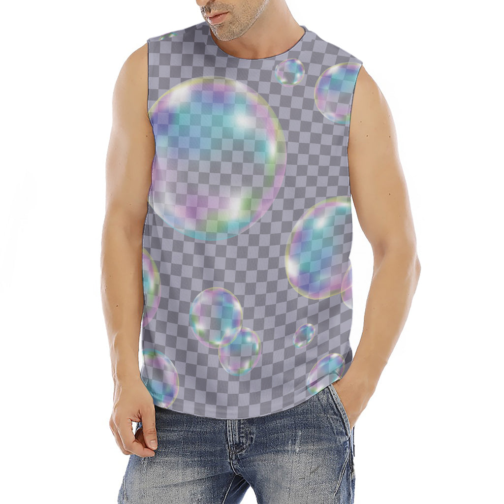 Colorful Soap Bubble Print Men's Fitness Tank Top