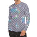 Colorful Soap Bubble Print Men's Long Sleeve Rash Guard