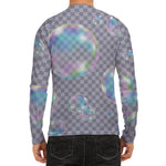 Colorful Soap Bubble Print Men's Long Sleeve Rash Guard