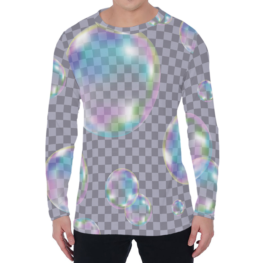 Colorful Soap Bubble Print Men's Long Sleeve T-Shirt