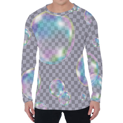 Colorful Soap Bubble Print Men's Long Sleeve T-Shirt