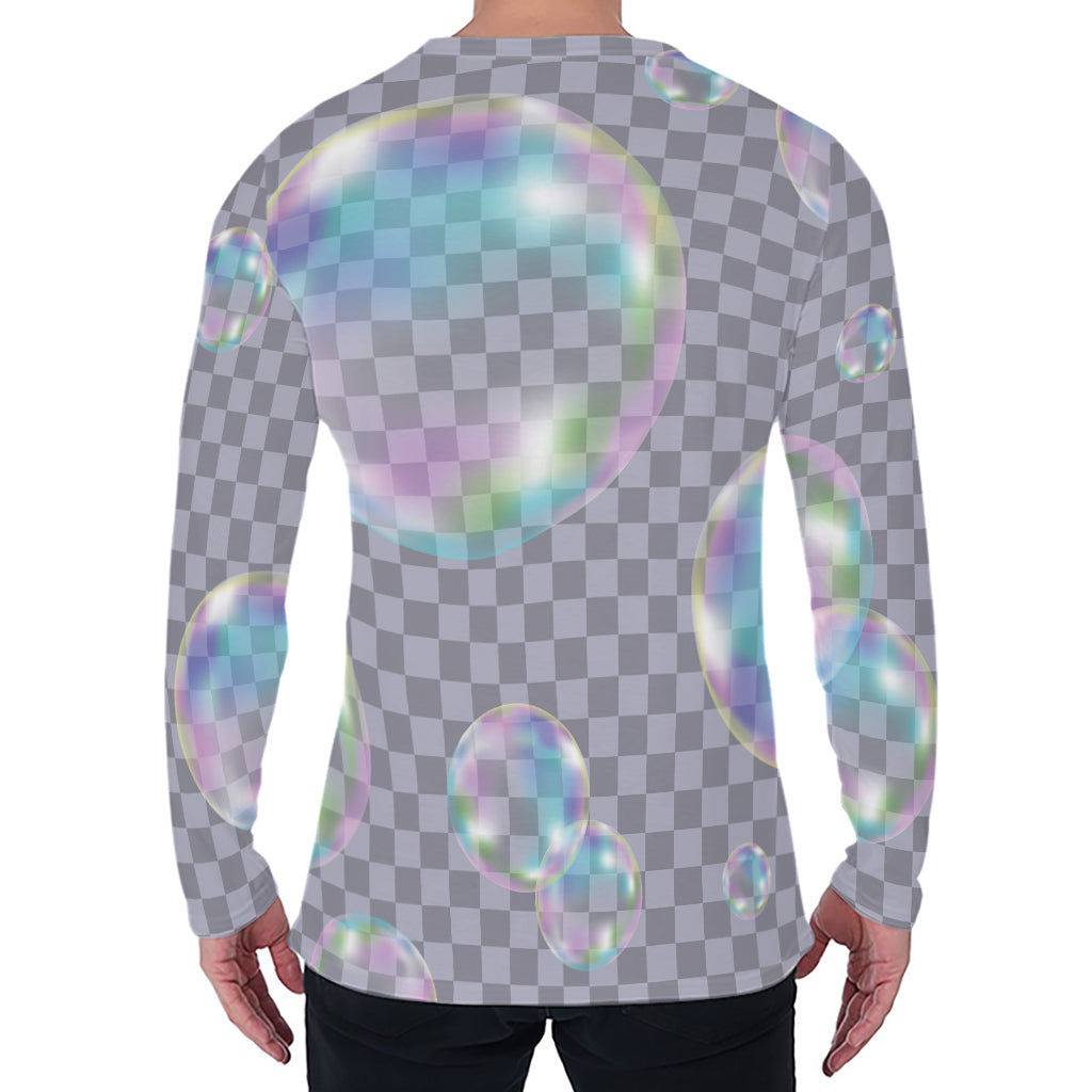 Colorful Soap Bubble Print Men's Long Sleeve T-Shirt