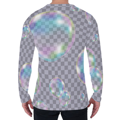 Colorful Soap Bubble Print Men's Long Sleeve T-Shirt