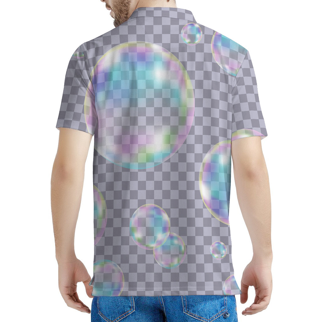 Colorful Soap Bubble Print Men's Polo Shirt