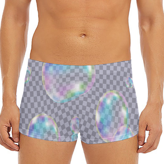 Colorful Soap Bubble Print Men's Short Boxer Briefs
