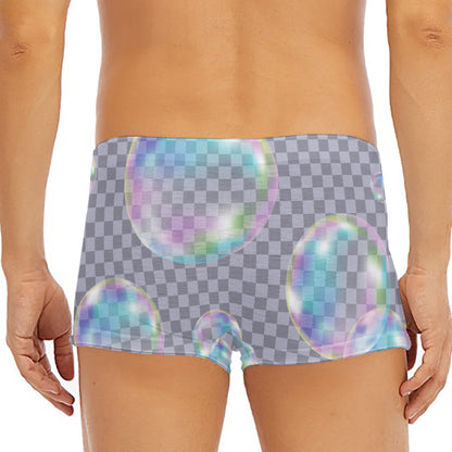 Colorful Soap Bubble Print Men's Short Boxer Briefs