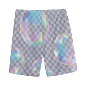 Colorful Soap Bubble Print Men's Sports Shorts