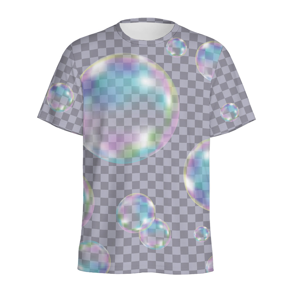 Colorful Soap Bubble Print Men's Sports T-Shirt