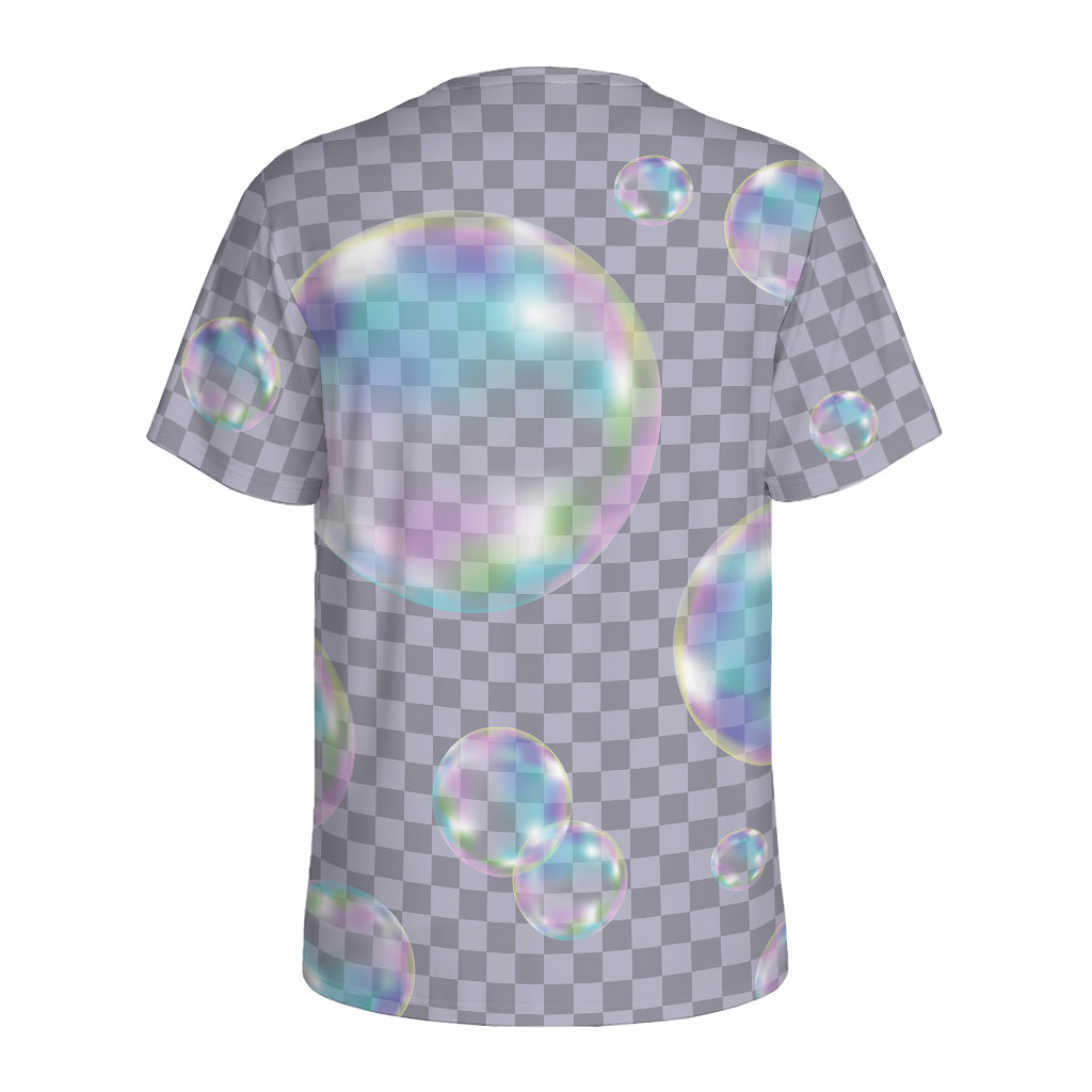 Colorful Soap Bubble Print Men's Sports T-Shirt