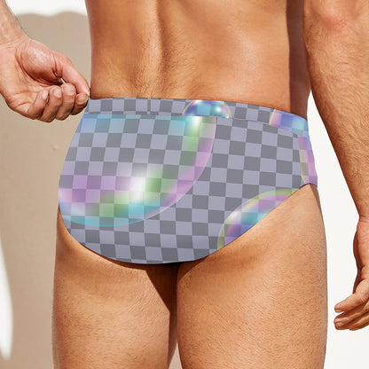 Colorful Soap Bubble Print Men's Swim Briefs