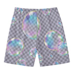 Colorful Soap Bubble Print Men's Swim Trunks