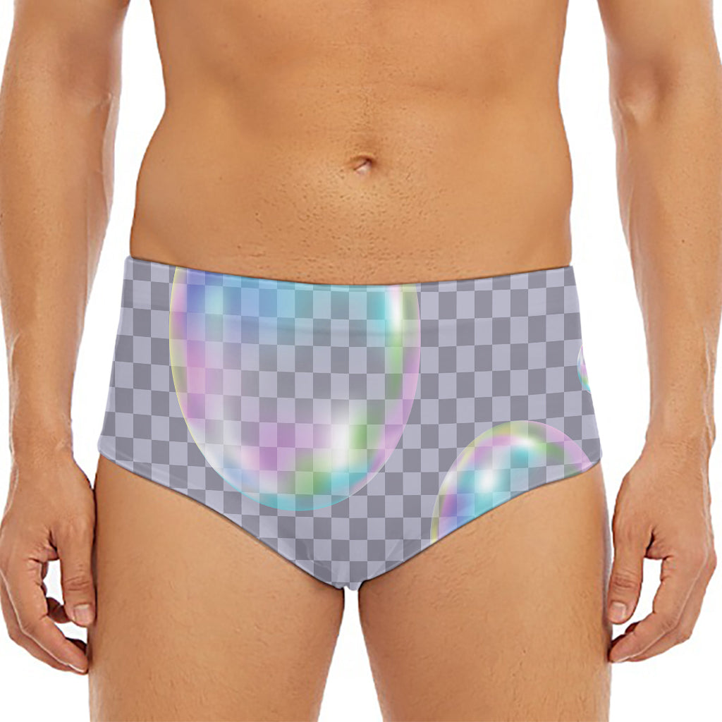 Colorful Soap Bubble Print Men's Triangle Swim Briefs