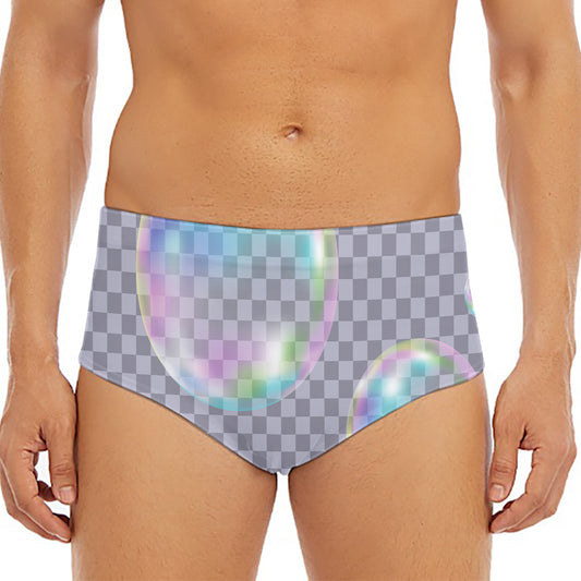 Colorful Soap Bubble Print Men's Triangle Swim Briefs