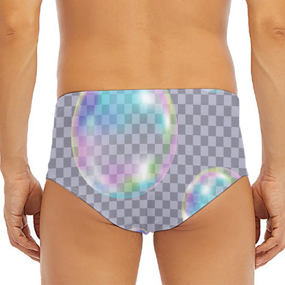 Colorful Soap Bubble Print Men's Triangle Swim Briefs