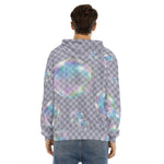 Colorful Soap Bubble Print Men's Velvet Pullover Hoodie