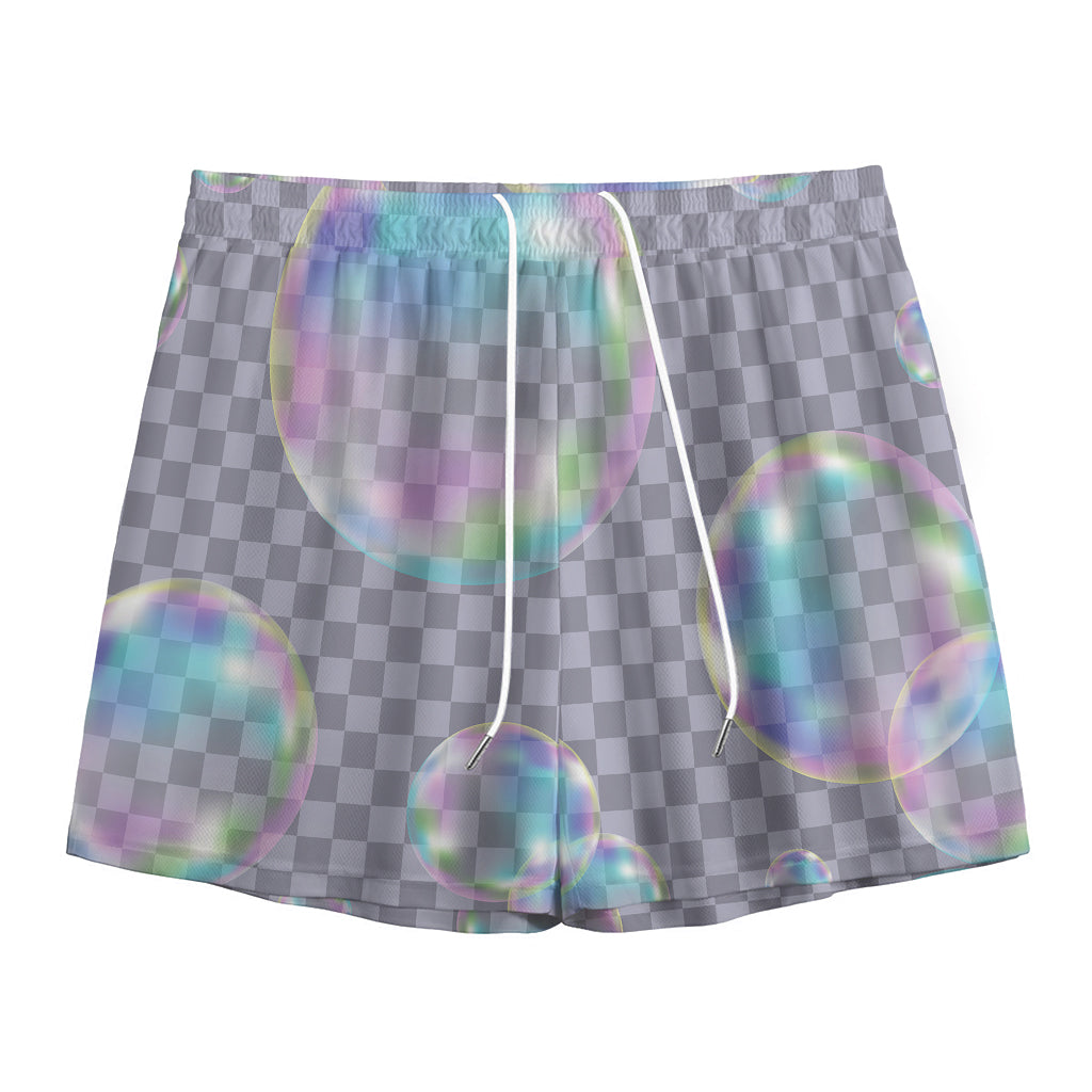 Colorful Soap Bubble Print Mesh Shorts