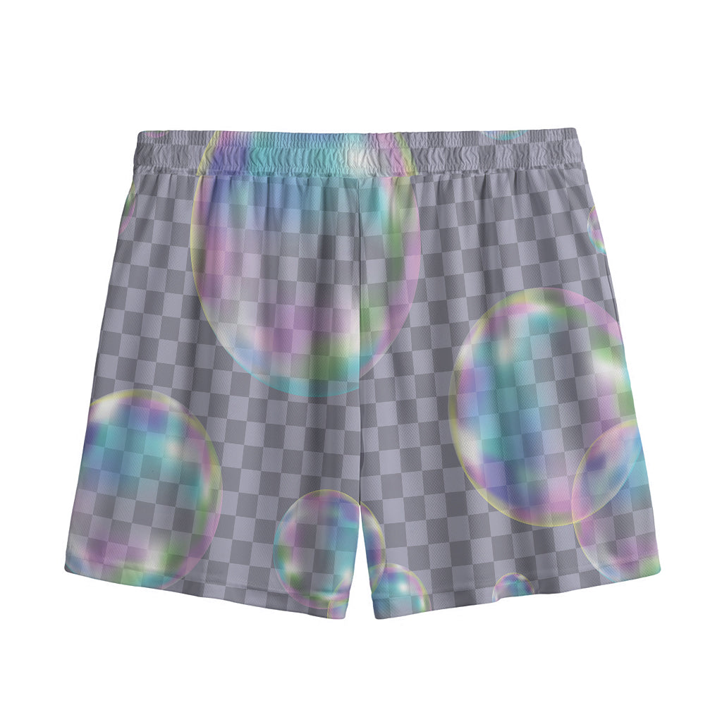 Colorful Soap Bubble Print Mesh Shorts