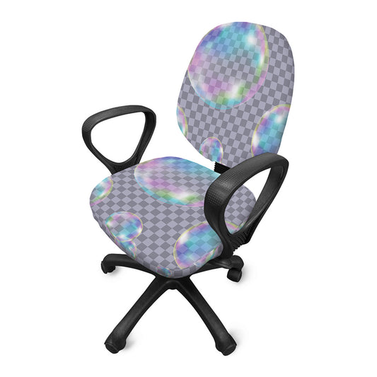 Colorful Soap Bubble Print Office Chair Cover