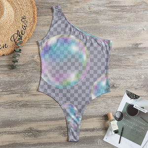 Colorful Soap Bubble Print One Shoulder Bodysuit