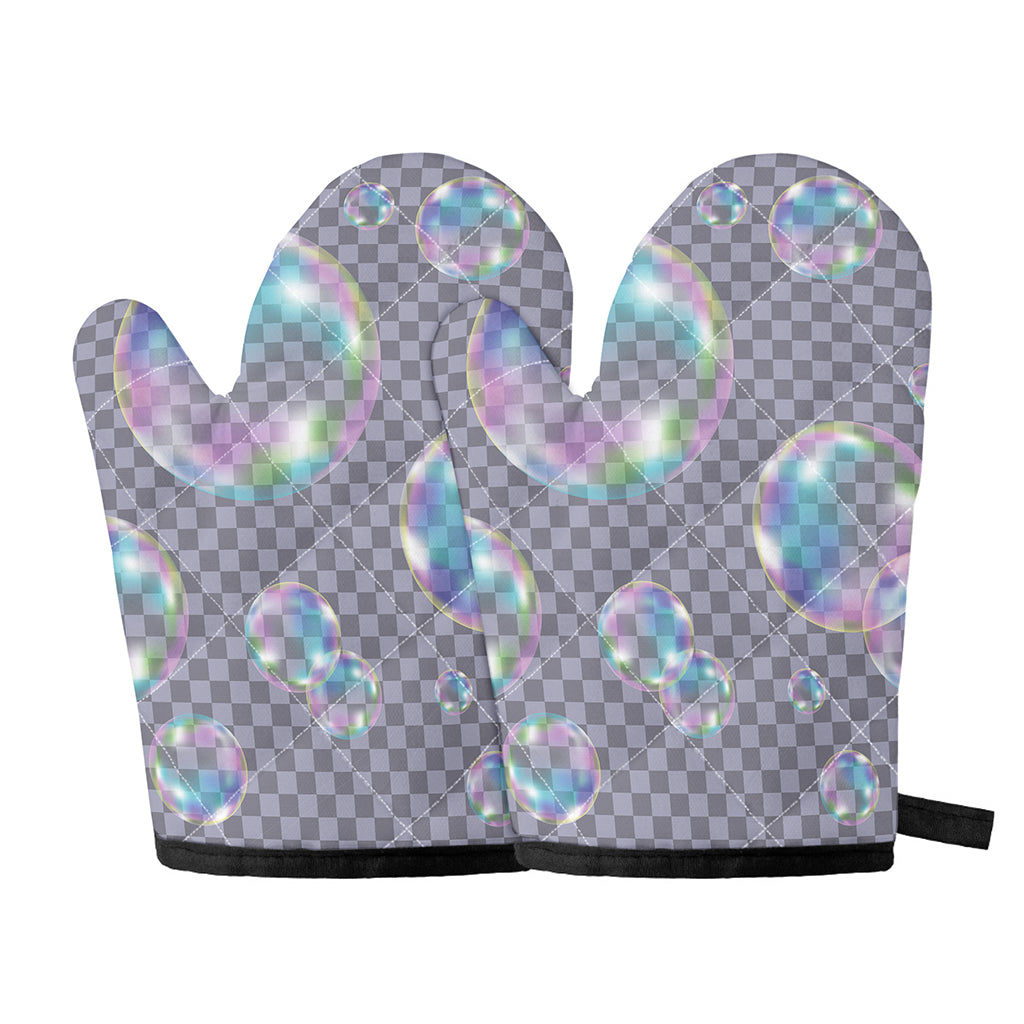 Colorful Soap Bubble Print Oven Mitts