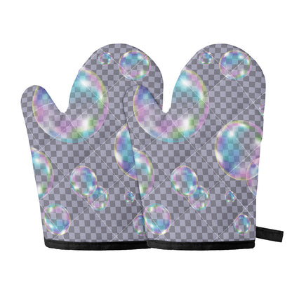 Colorful Soap Bubble Print Oven Mitts