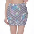Colorful Soap Bubble Print Pencil Mini Skirt