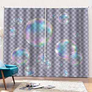 Colorful Soap Bubble Print Pencil Pleat Curtains