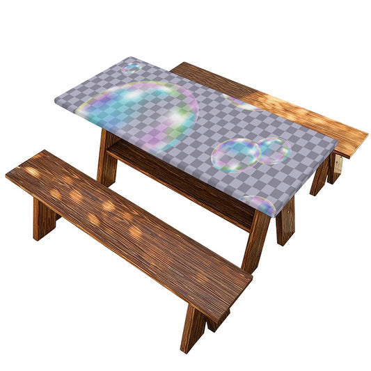 Colorful Soap Bubble Print Picnic Table Cover